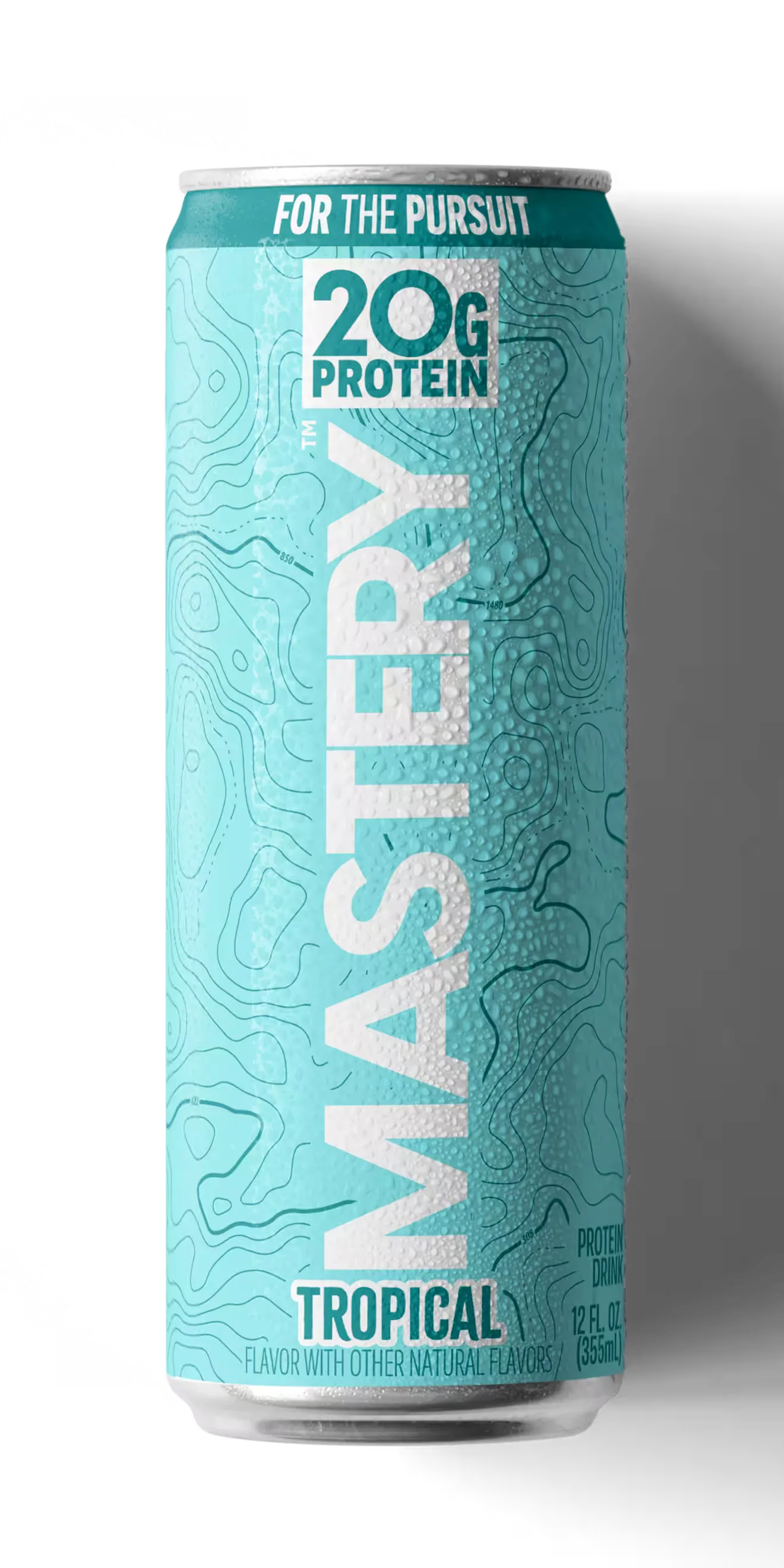 MASTERY Tropical flavored carbonated protein drink can